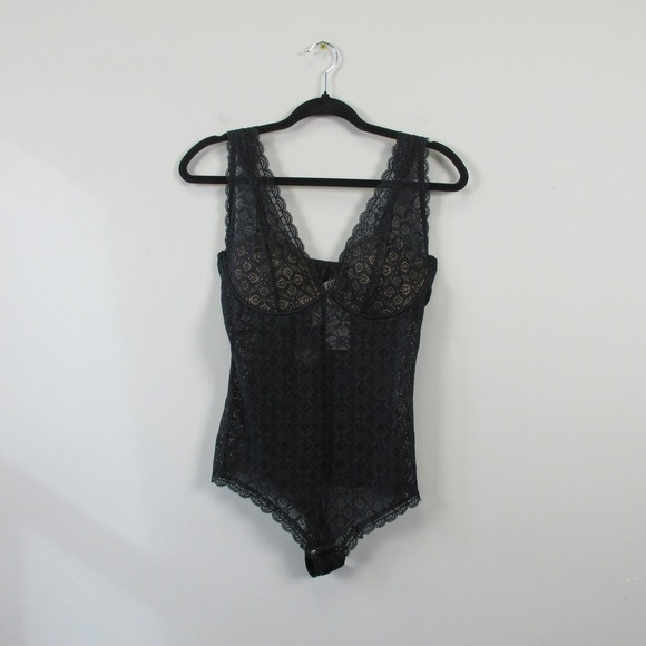 Intimissimi Eleonora Lace Bodysuit 38B Black Lingerie Adjustable Straps Sexy 120 - Picture 1 of 8